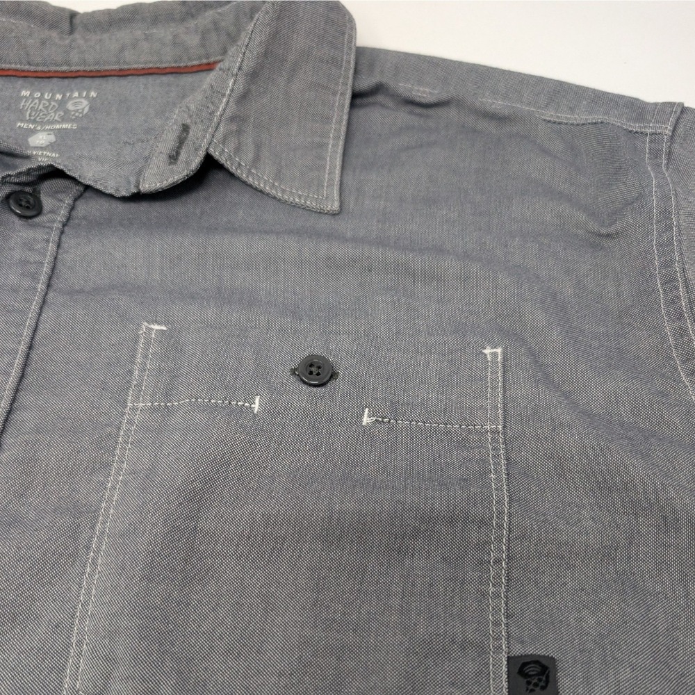 Mountain Hardware Men's XL Gray Breathable Trail Short Sleeve Button Up Shirt - Picture 5 of 14